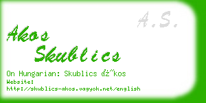 akos skublics business card